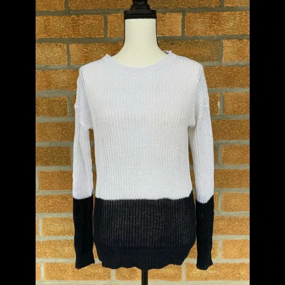 Vince Colorblock Drop Shoulder Knit Pullover
